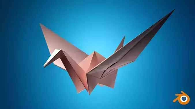 Origami crane 3D model  3D model