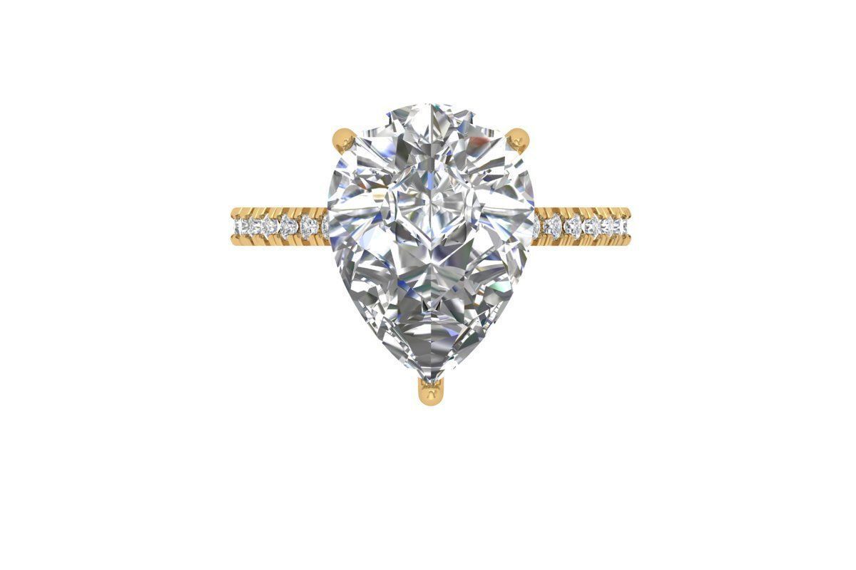 Pear Art Deco Ring 3D print model_1