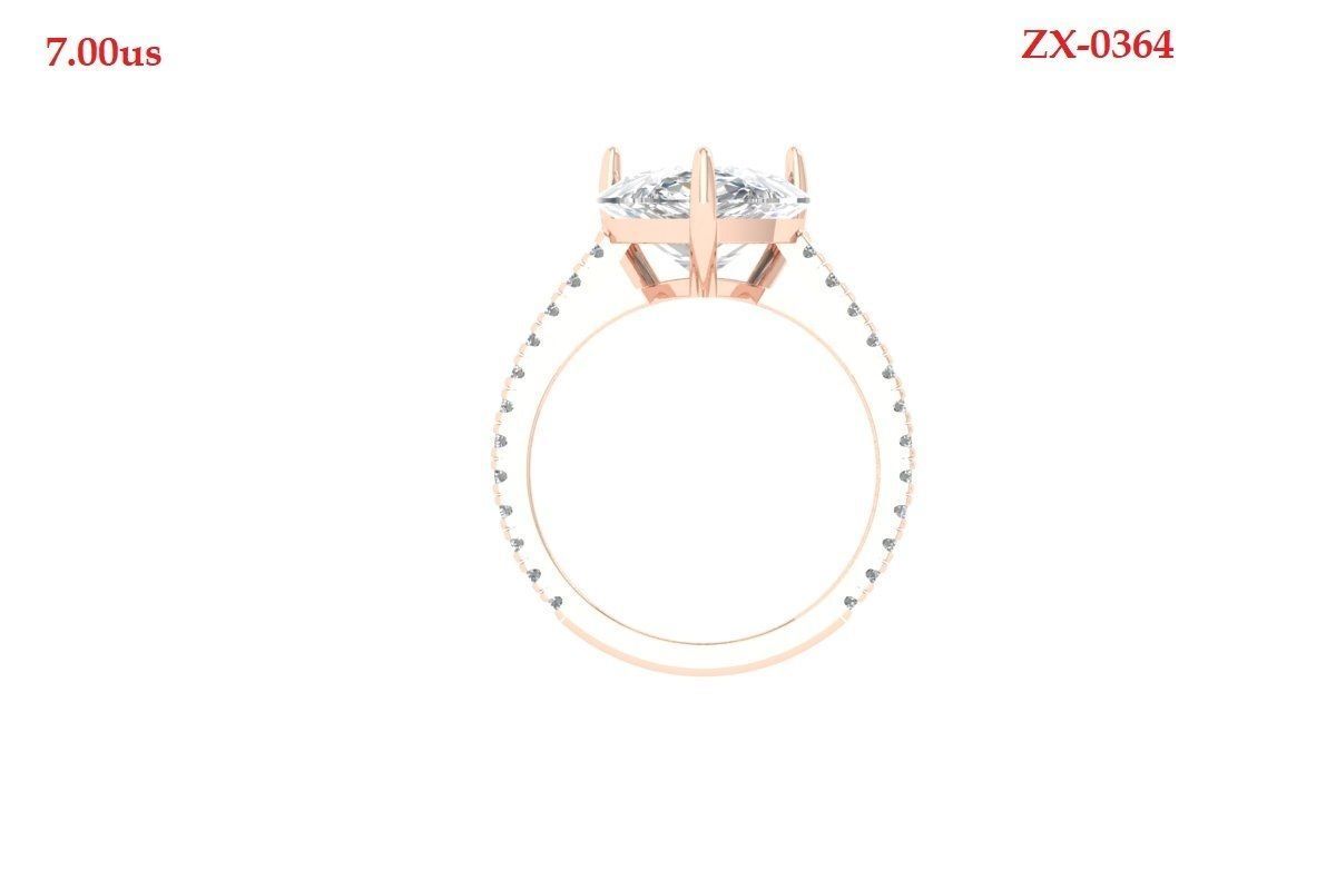 Pear Art Deco Ring 3D print model_12