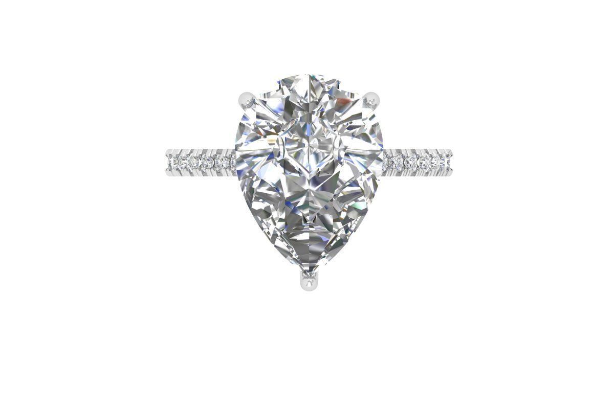 Pear Art Deco Ring 3D print model_2