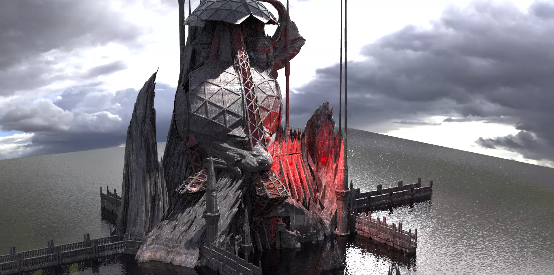 Fortress City Dark Steppenwolf towers  3D model_0