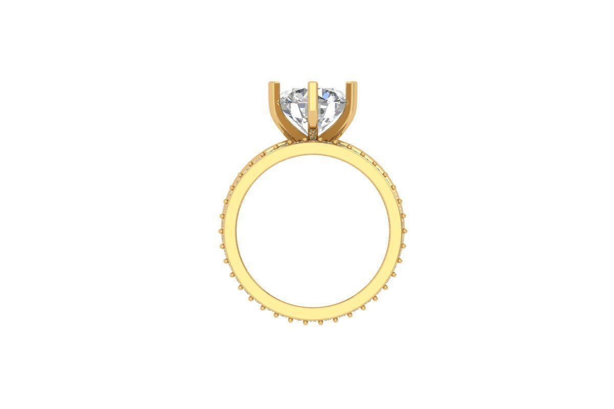 Solitaire Engagement Ring 3D print model_11