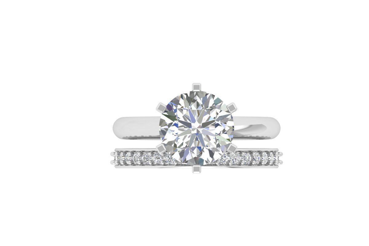 Solitaire Engagement Ring 3D print model_3