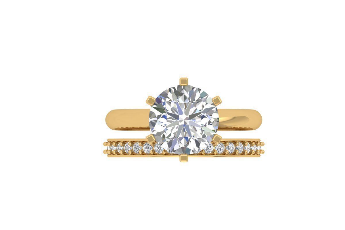 Solitaire Engagement Ring 3D print model_1