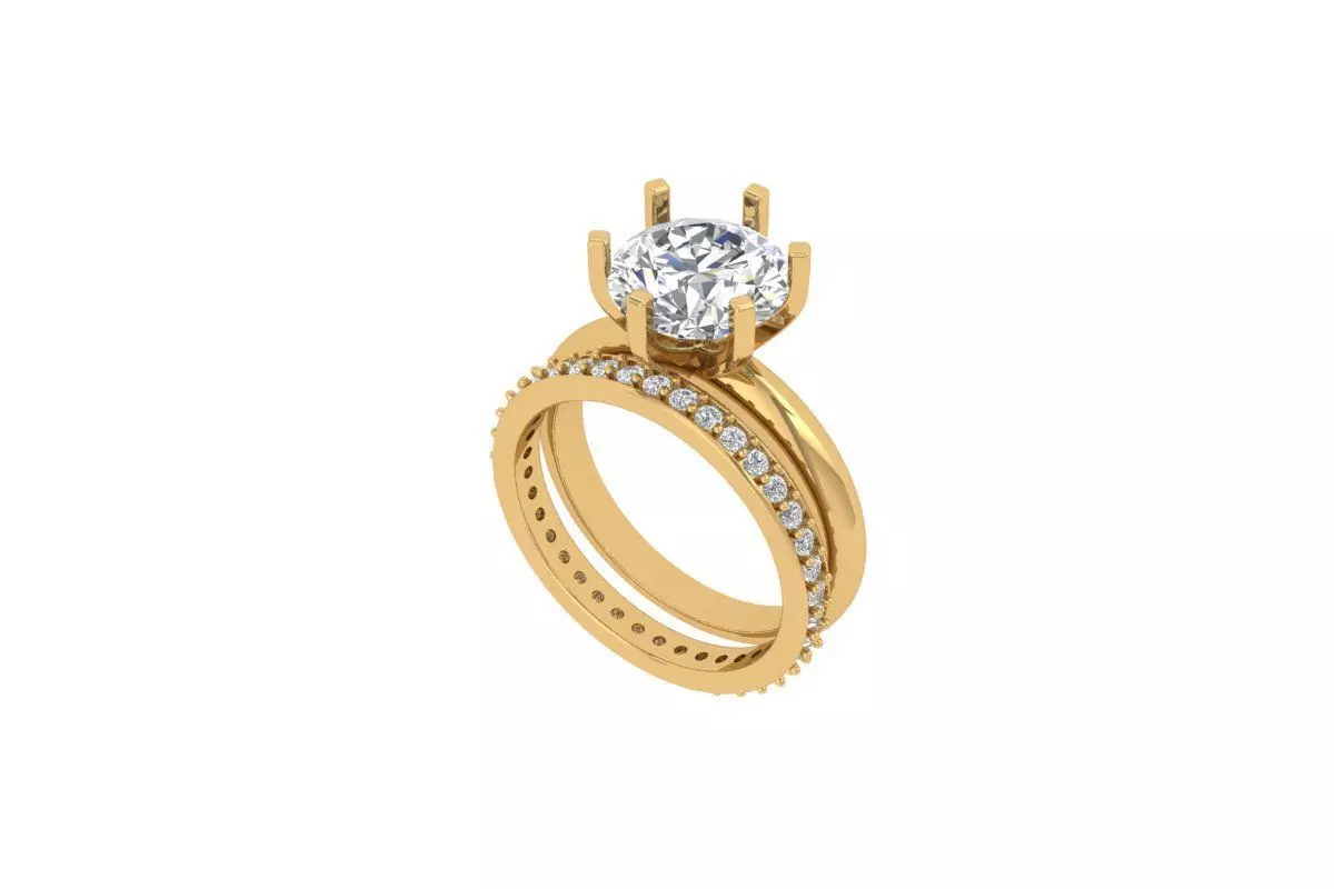 Solitaire Engagement Ring 3D print model_0