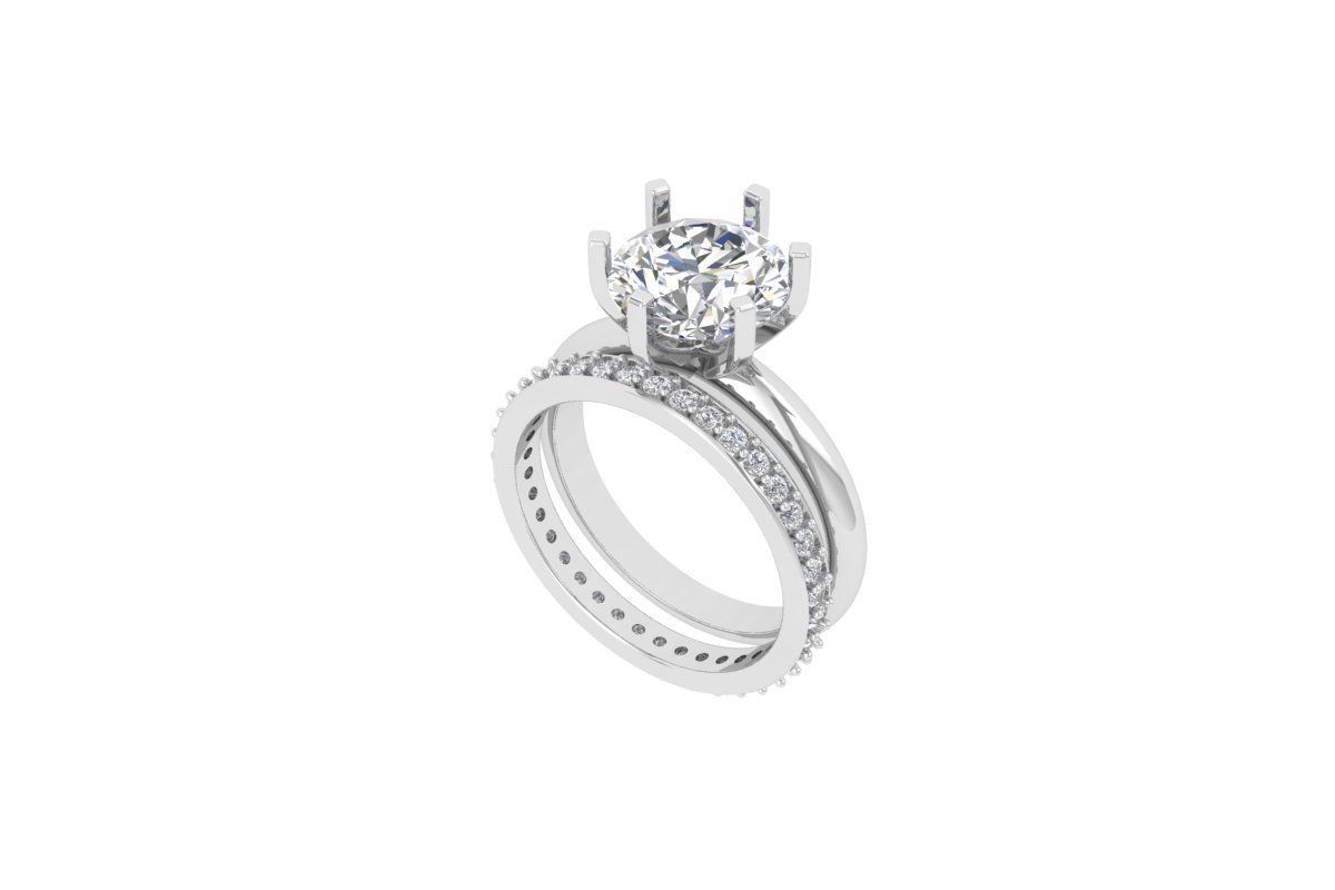 Solitaire Engagement Ring 3D print model_4