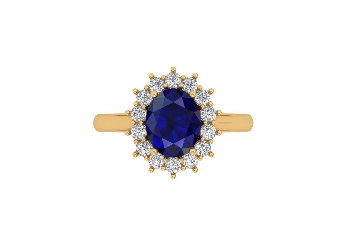 Oval Solitaire Ring 3D print model_1