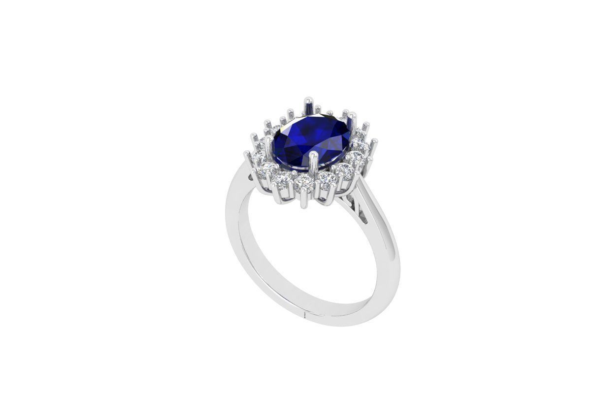 Oval Solitaire Ring 3D print model_5