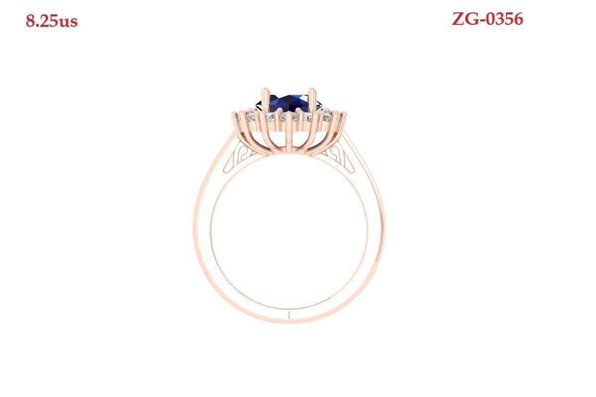 Oval Solitaire Ring 3D print model_6