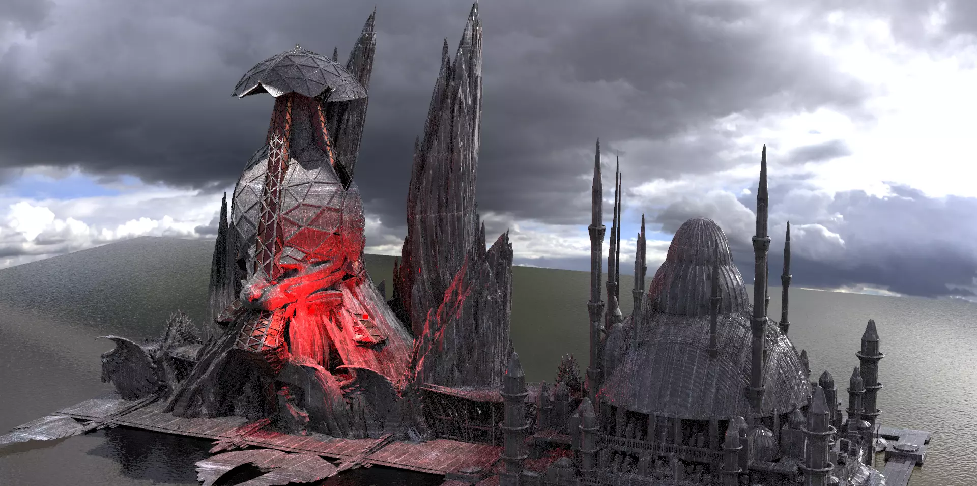 Fortress City Dark Steppenwolf City  3D model_0