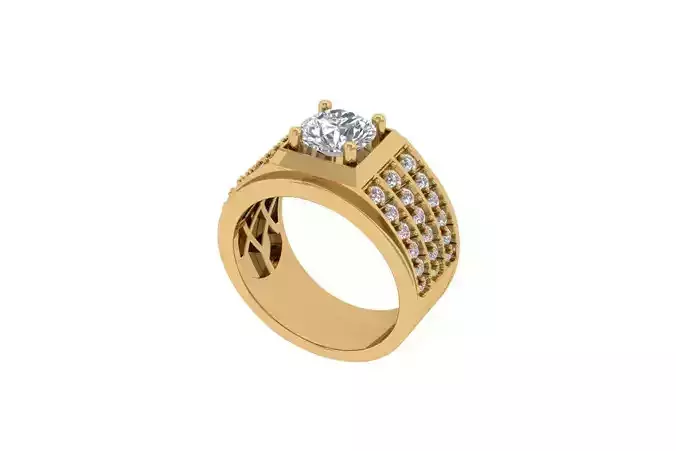 Solitaire Engagement Art Deco Ring