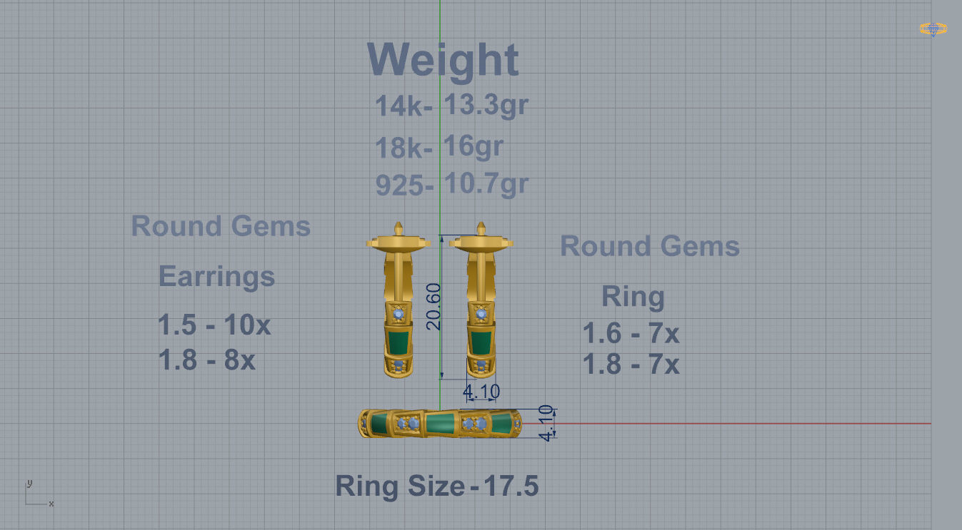 Bvlgari Serpenti Ring and Earrings  3D print model_4