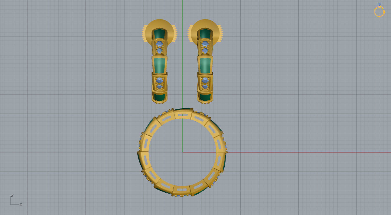 Bvlgari Serpenti Ring and Earrings  3D print model_9