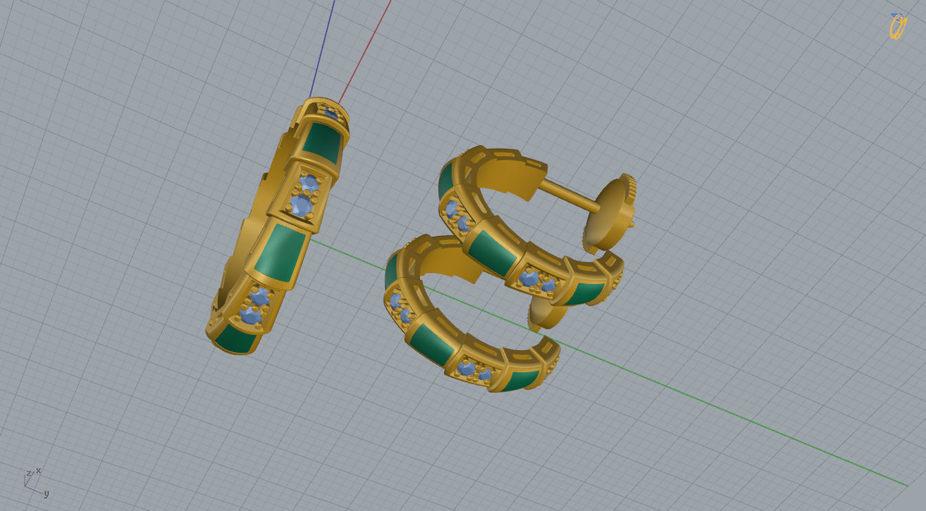 Bvlgari Serpenti Ring and Earrings  3D print model_13