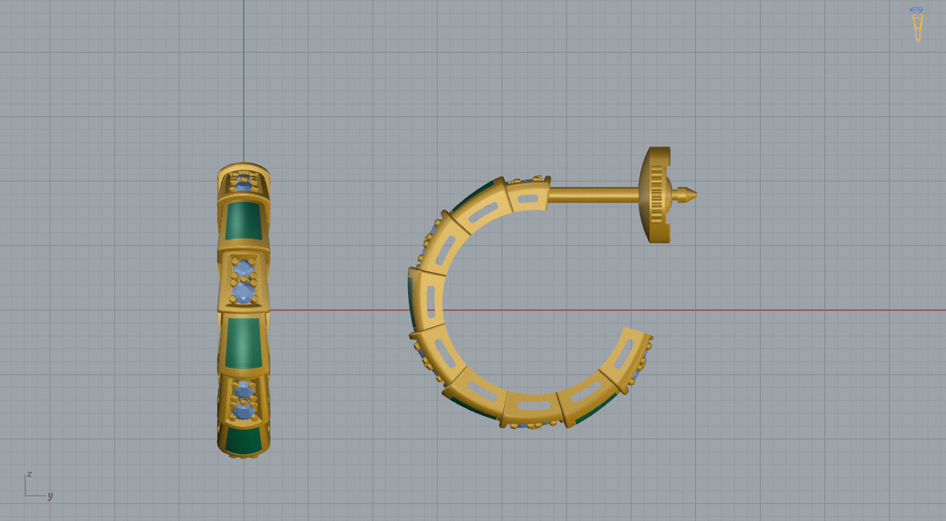 Bvlgari Serpenti Ring and Earrings  3D print model_11