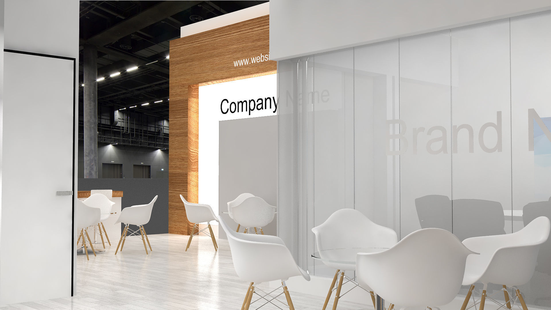 Exhibition booth Low-poly 3D model_16