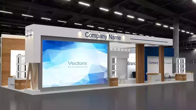 Exhibition booth Low-poly 3D model