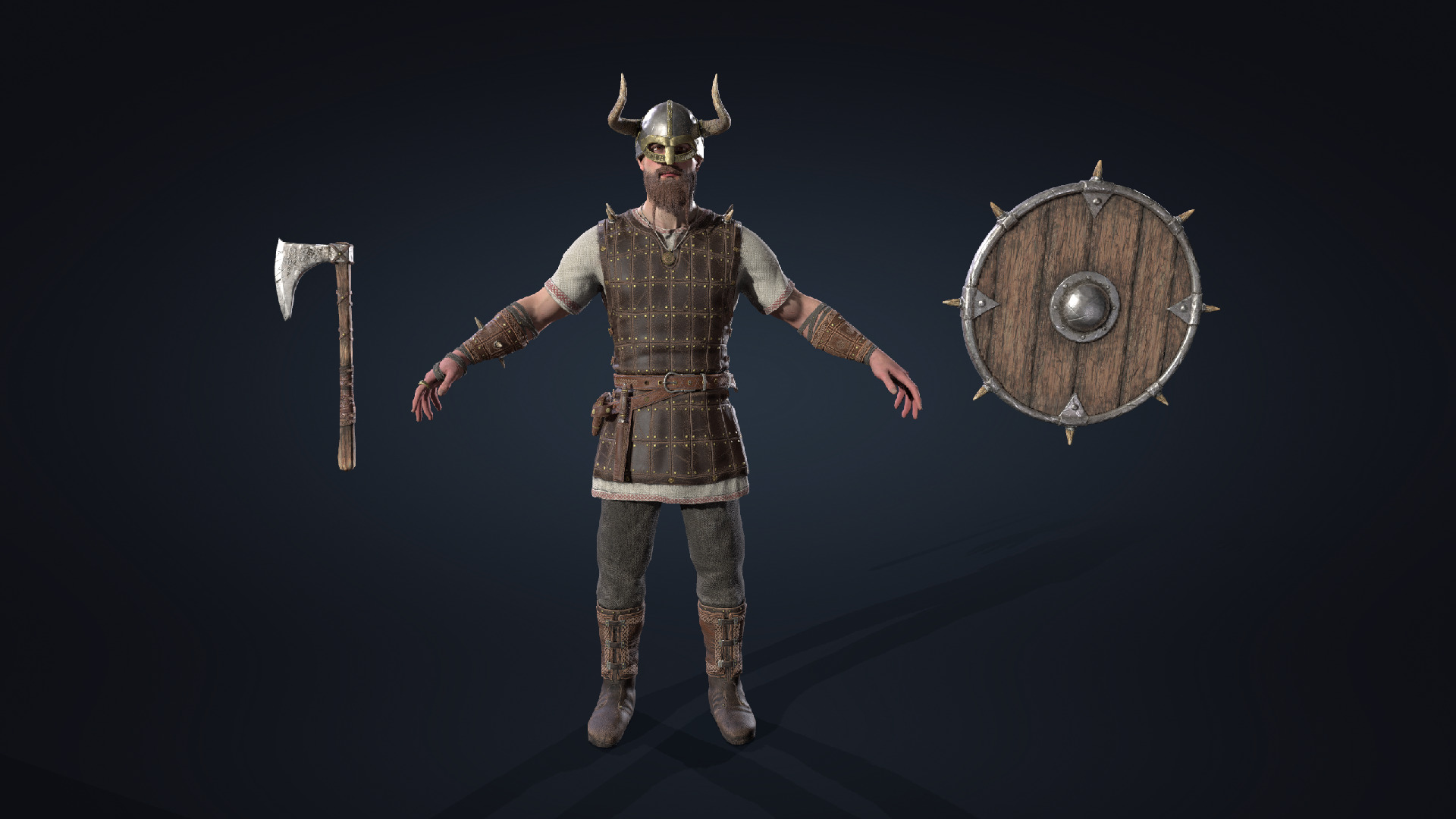 Vikings set Celtic Warrior 2 Low-poly 3D model_3
