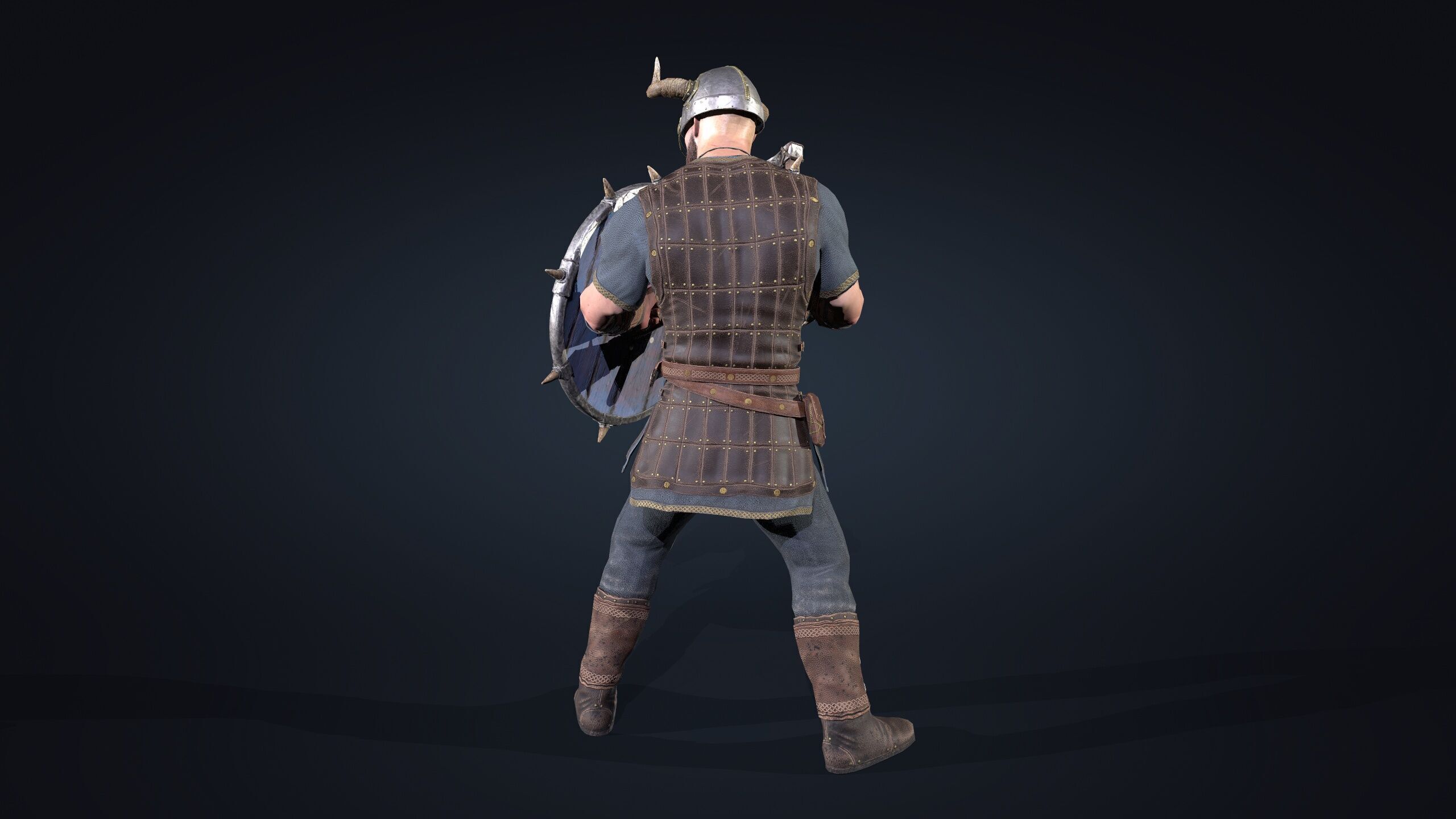 Vikings set Celtic Warrior 2 Low-poly 3D model_11