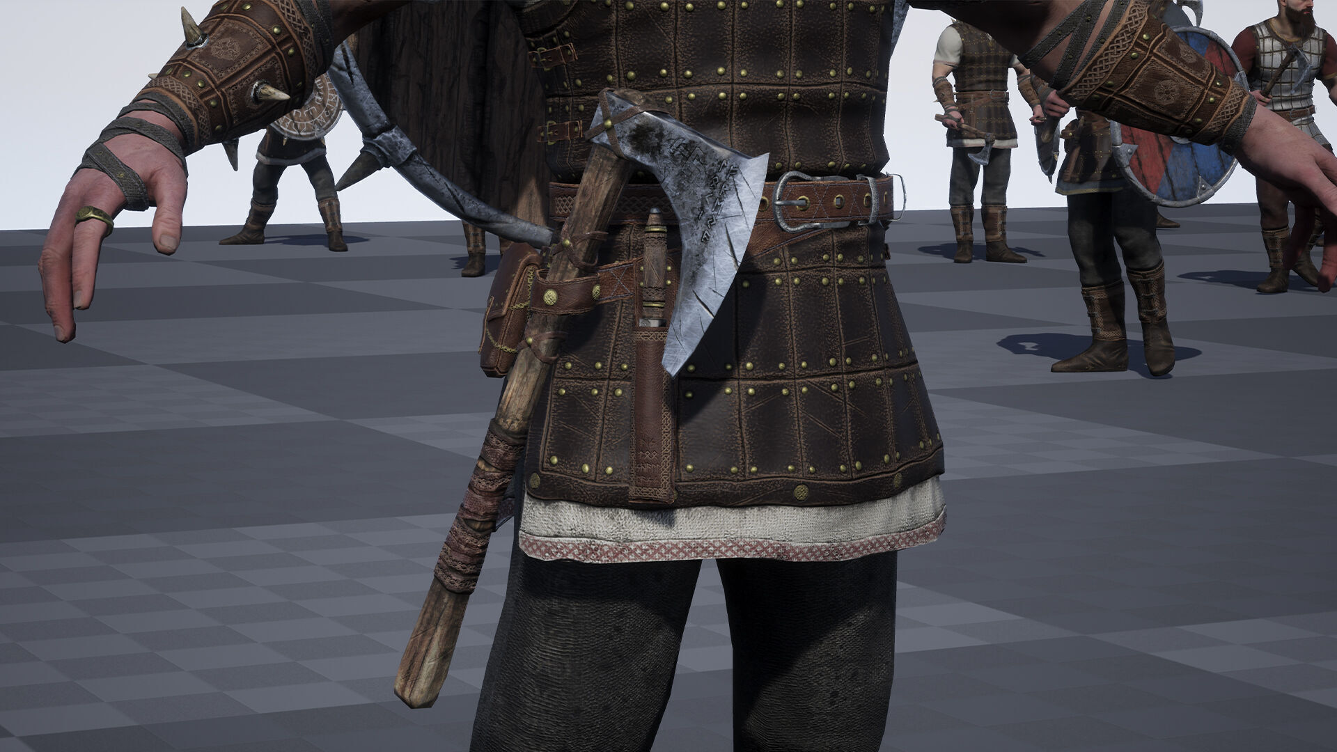 Vikings set Celtic Warrior 2 Low-poly 3D model_16