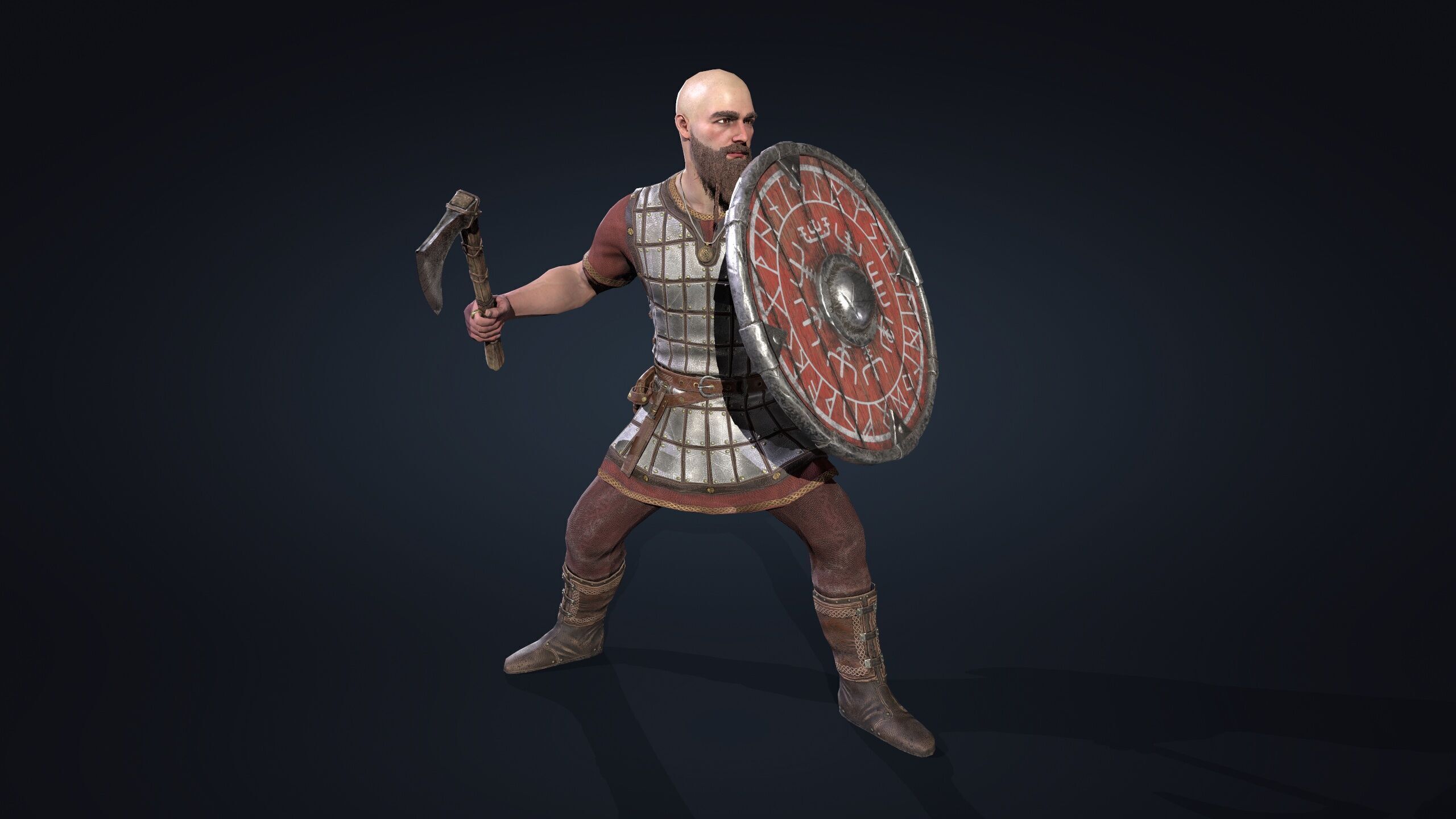 Vikings set Celtic Warrior 2 Low-poly 3D model_10