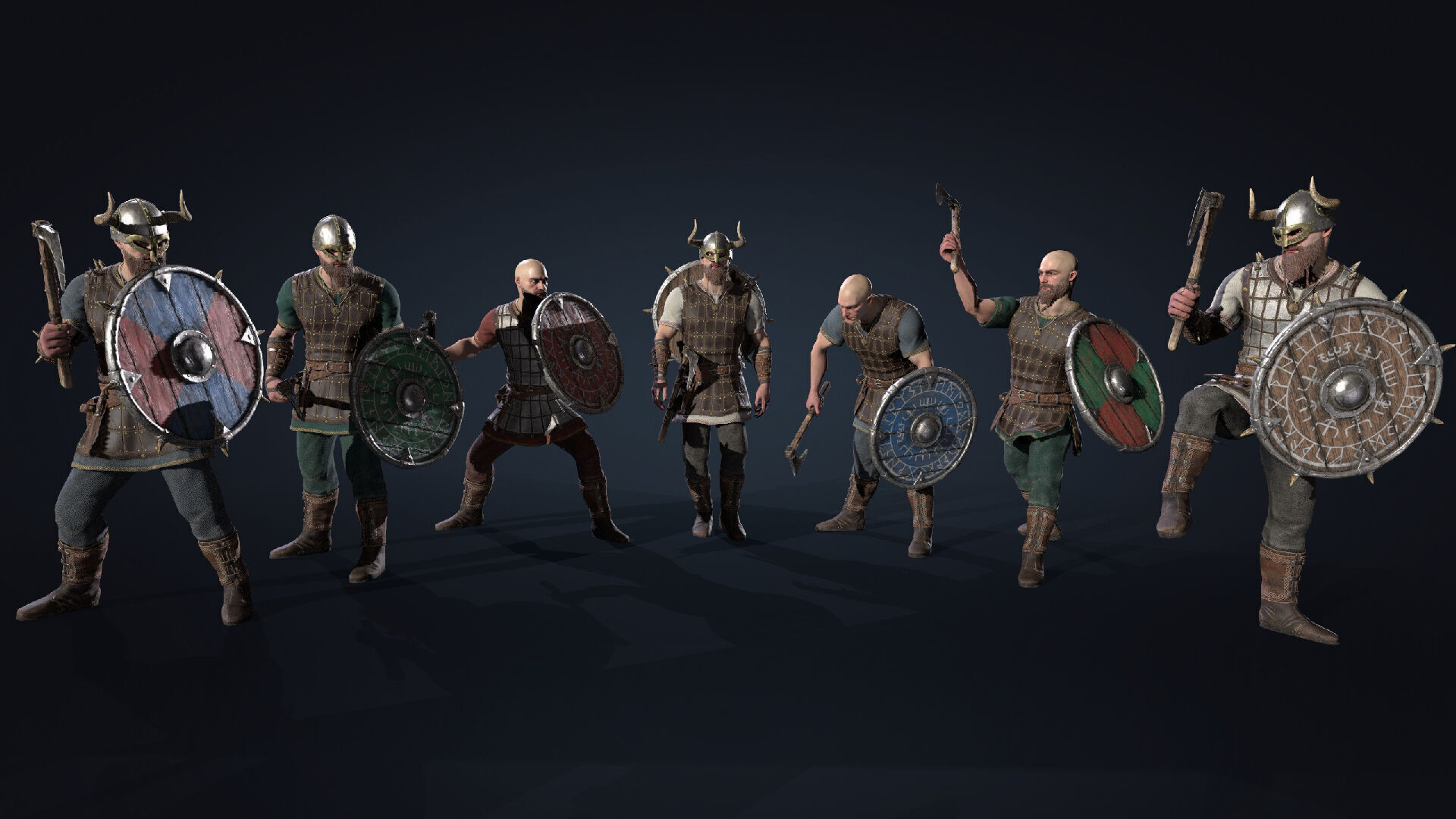 Vikings set Celtic Warrior 2 Low-poly 3D model_2