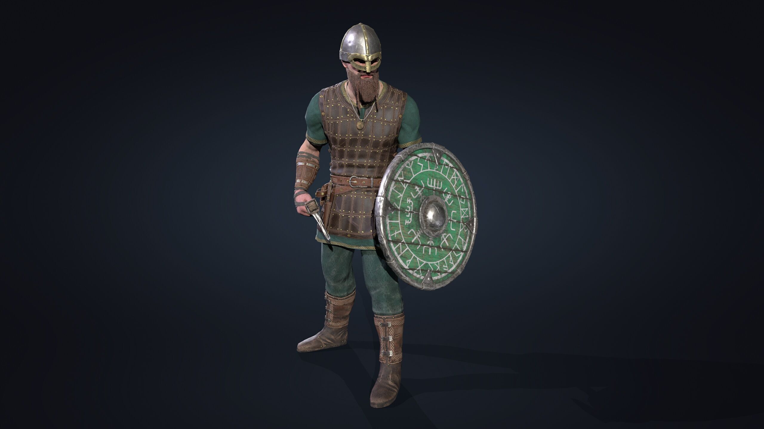 Vikings set Celtic Warrior 2 Low-poly 3D model_12