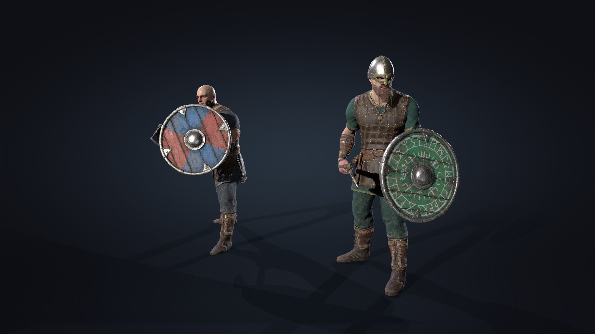 Vikings set Celtic Warrior 2 Low-poly 3D model_9
