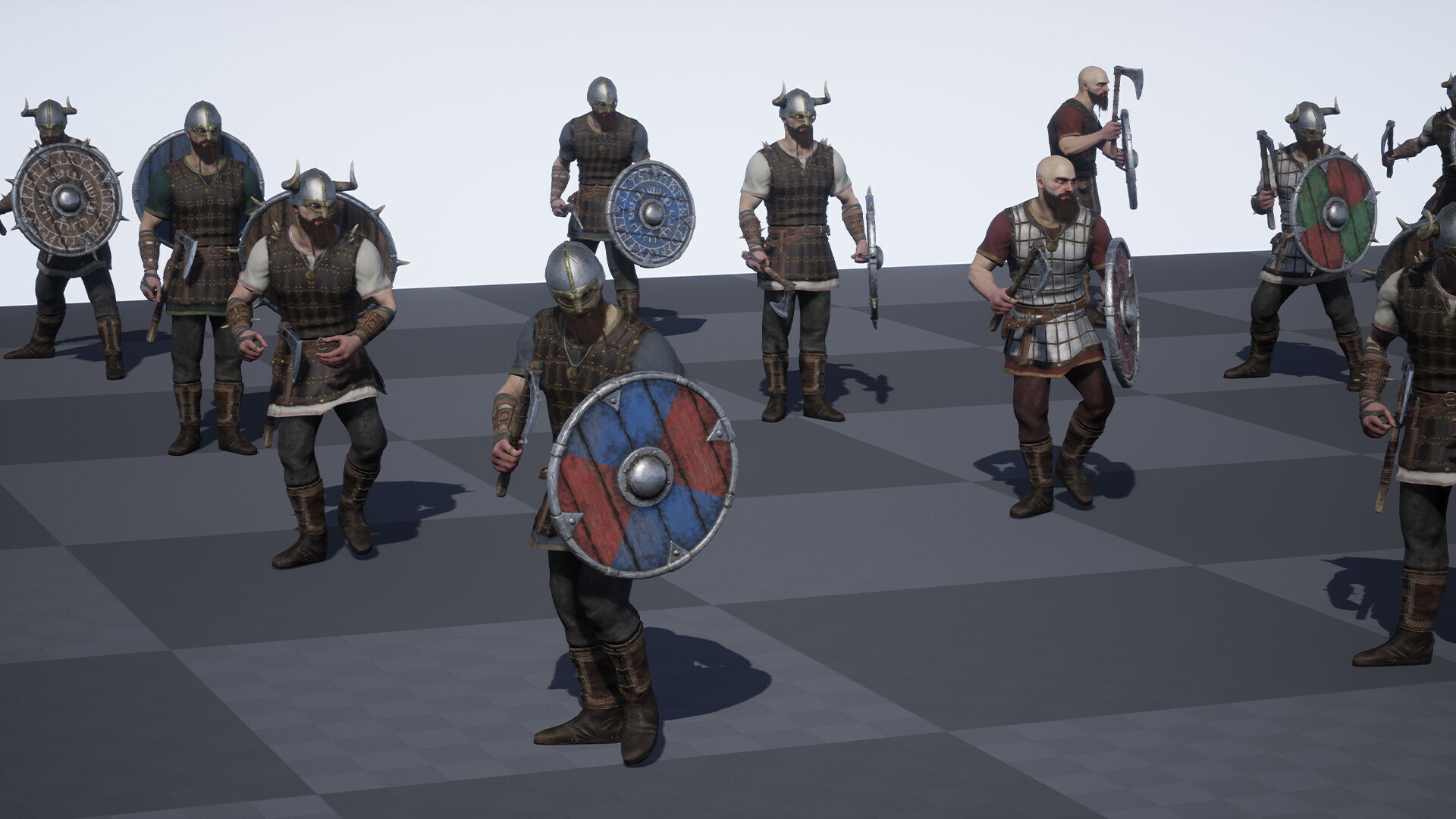 Vikings set Celtic Warrior 2 Low-poly 3D model_20