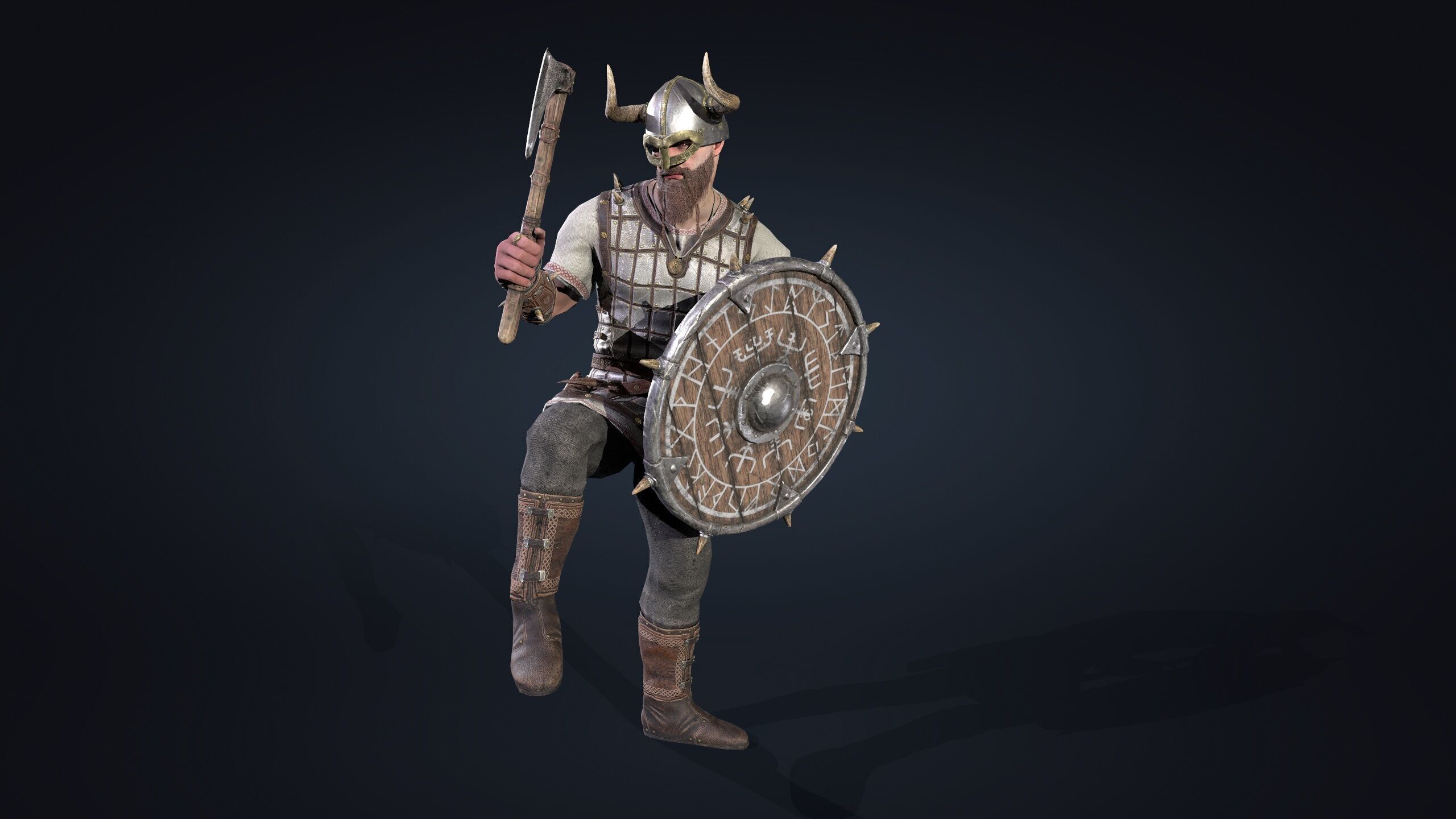 Vikings set Celtic Warrior 2 Low-poly 3D model_8