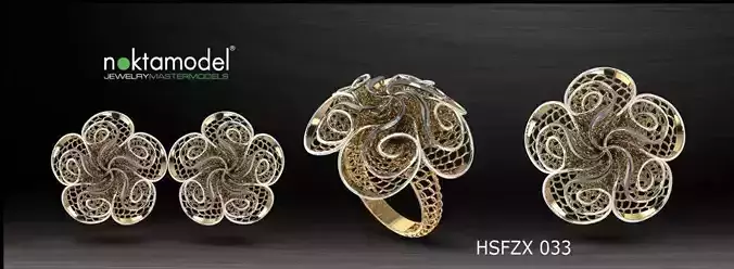 10 Half sets of Floral turkish model for ring Batch 04  3D print model