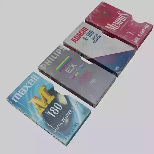 Damaged Vhs Tape boxes Low-poly 3D model