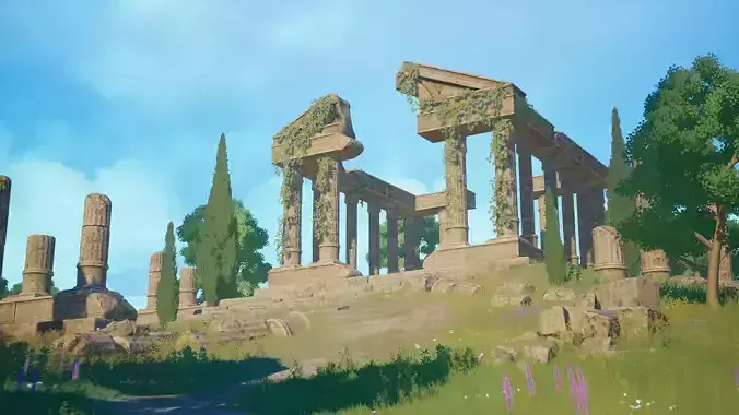 Stylized Ruins Low-poly 3D model