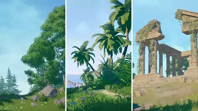 Stylized environment pack Low-poly 3D model Stylized environment pack Low-poly 3D model