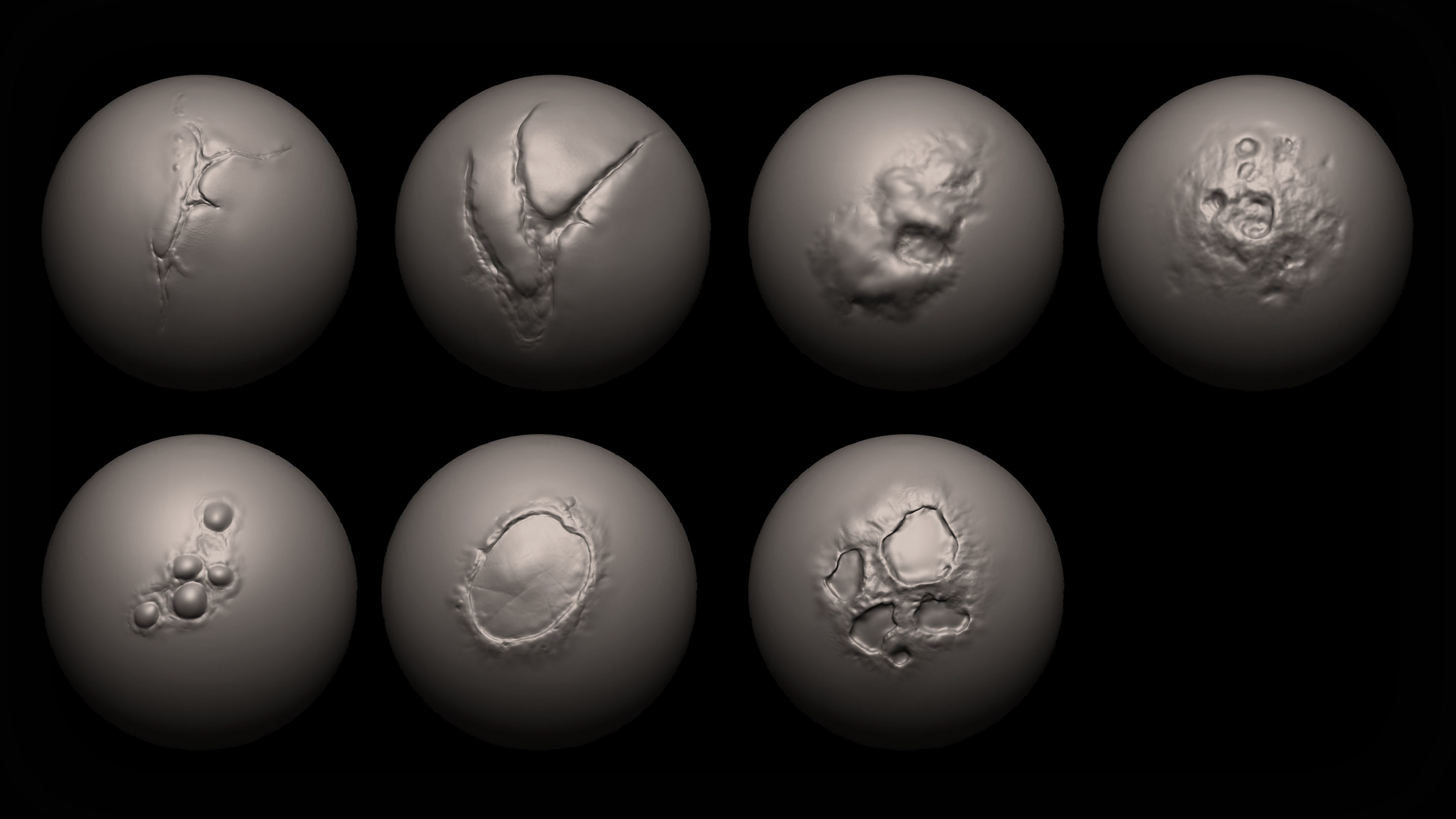 Zbrush and Blender Wounds Maker 100 Brushes Bundle 20 OFF Texture_12