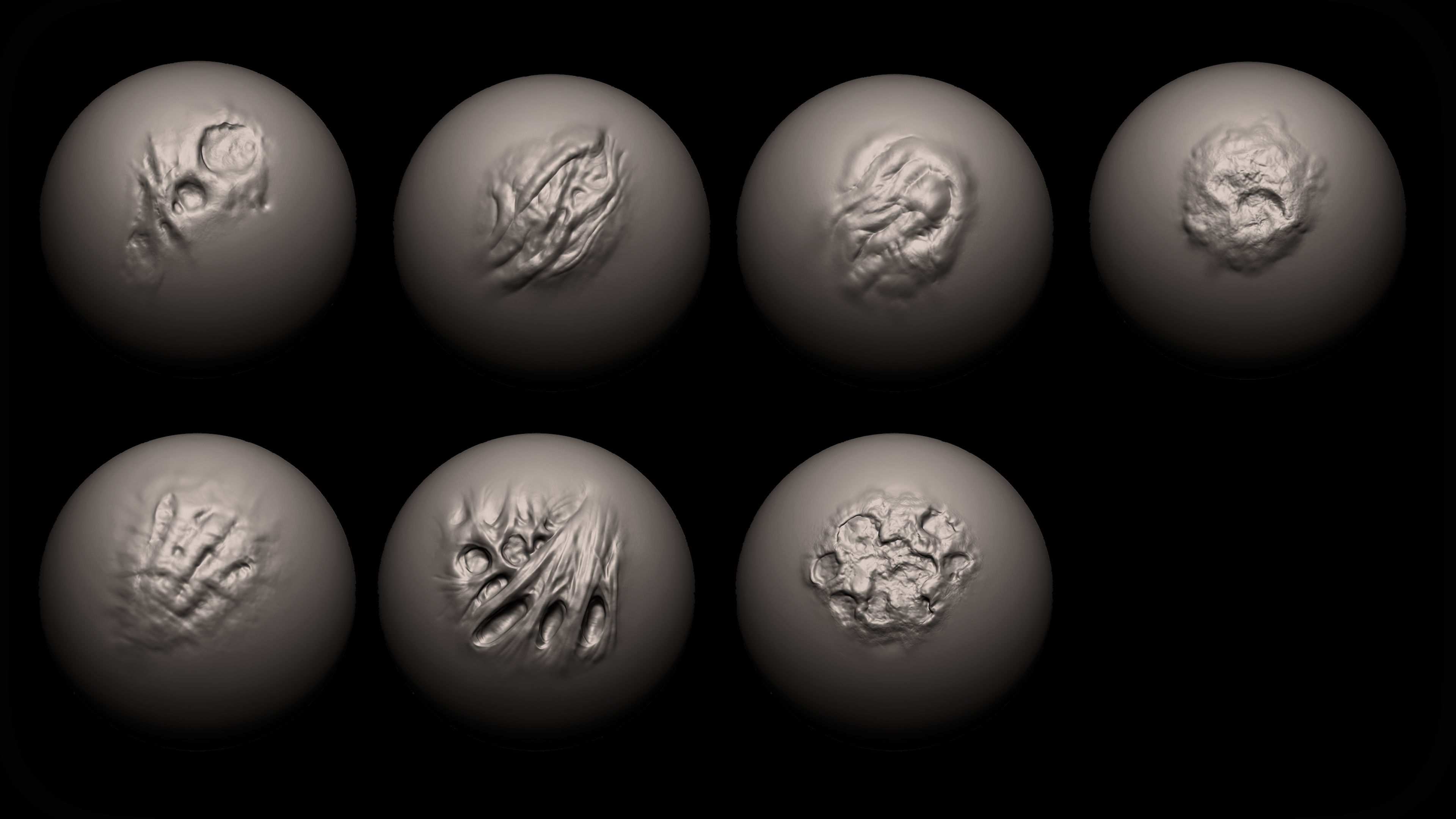 Zbrush and Blender Wounds Maker 100 Brushes Bundle 20 OFF Texture_11