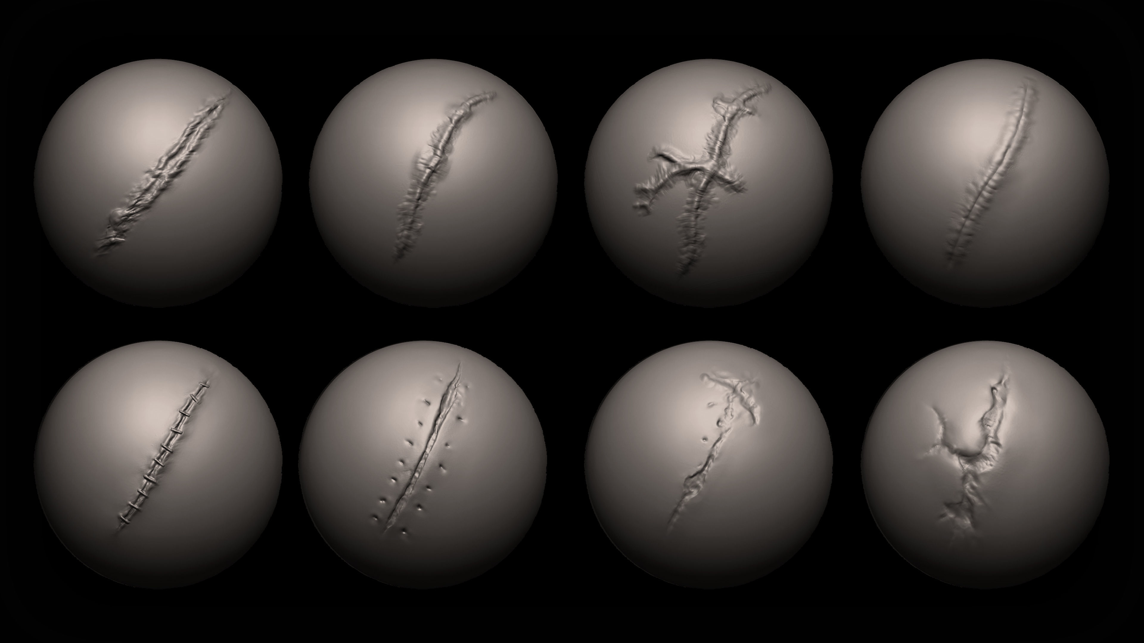 Zbrush and Blender Wounds Maker 100 Brushes Bundle 20 OFF Texture_9