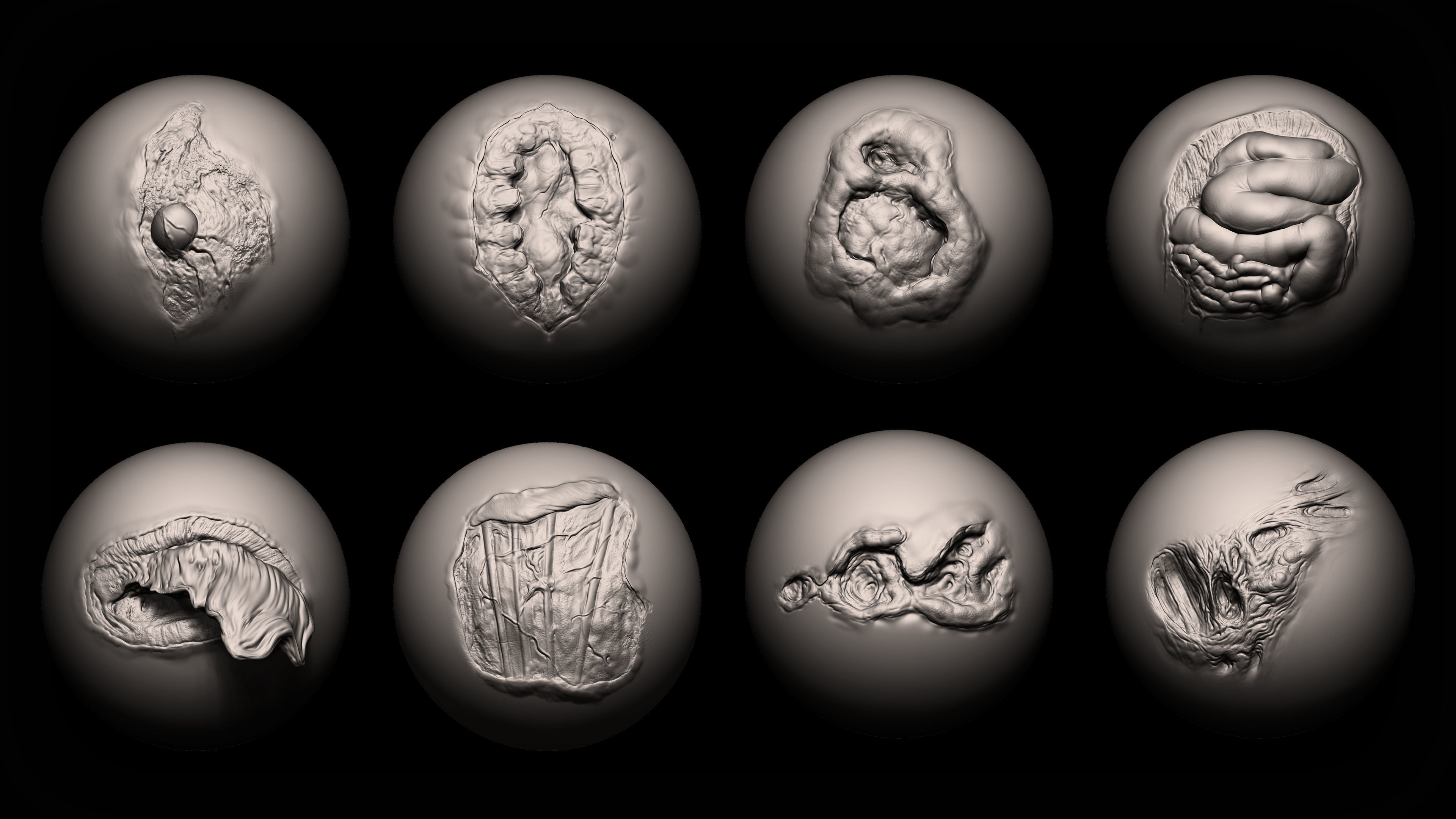 Zbrush and Blender Wounds Maker 100 Brushes Bundle 20 OFF Texture_10