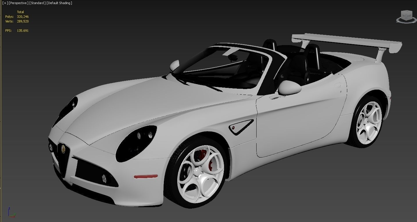 Alfa Romeo 8C SPIDER 2010 Low-poly 3D model_26