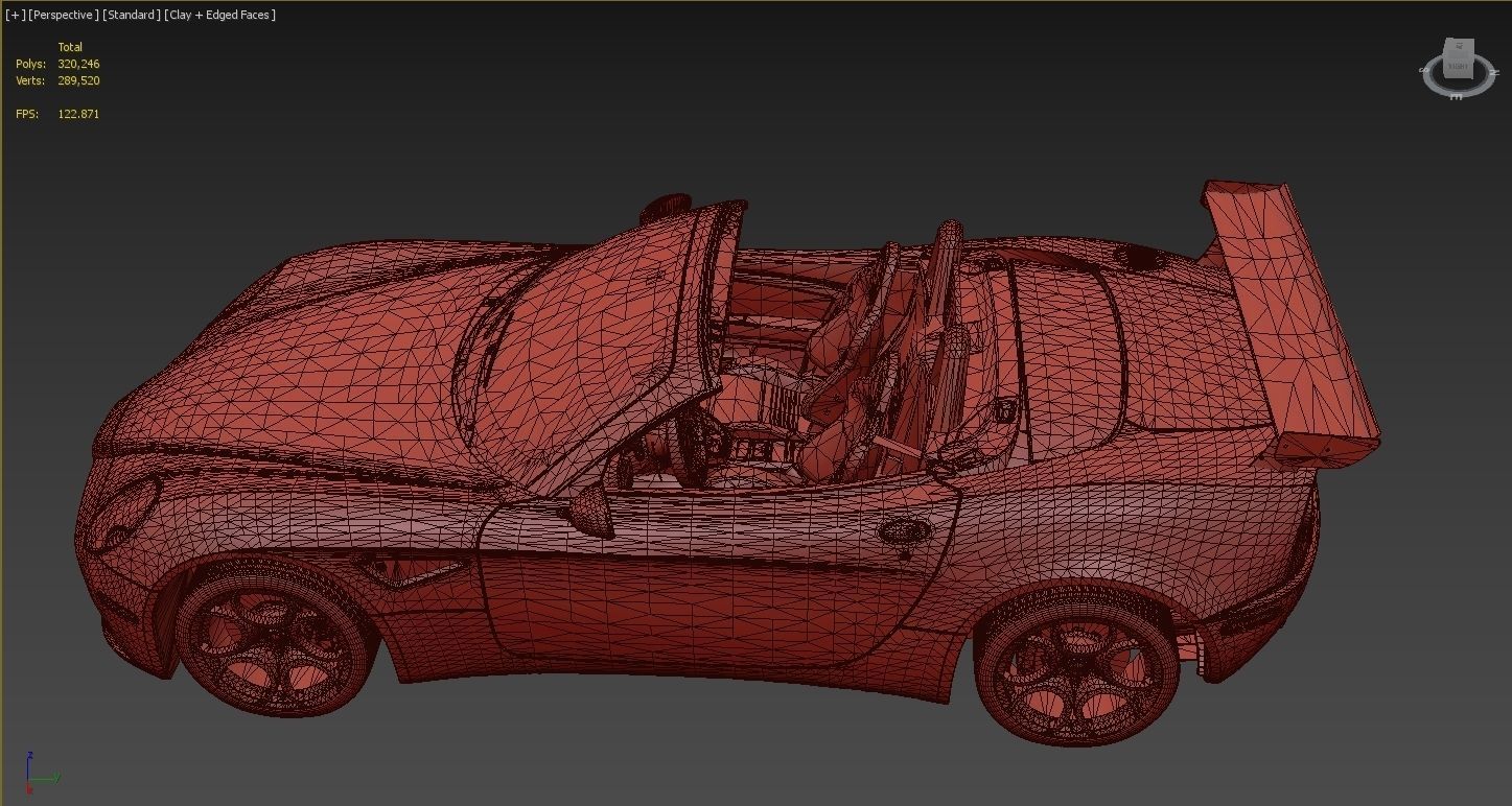 Alfa Romeo 8C SPIDER 2010 Low-poly 3D model_30