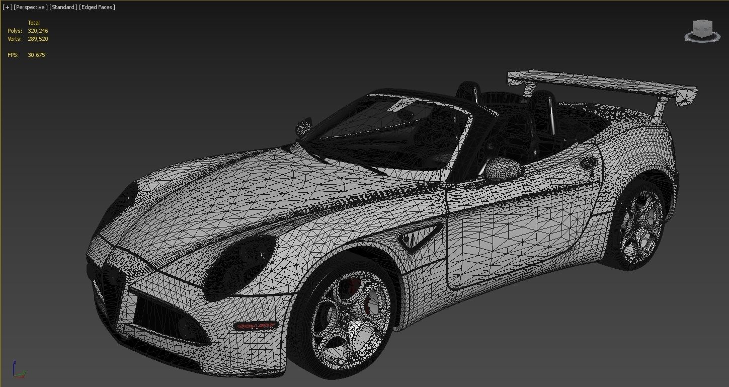 Alfa Romeo 8C SPIDER 2010 Low-poly 3D model_27
