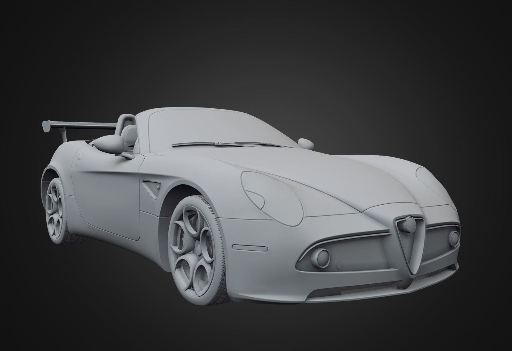 Alfa Romeo 8C SPIDER 2010 Low-poly 3D model_24