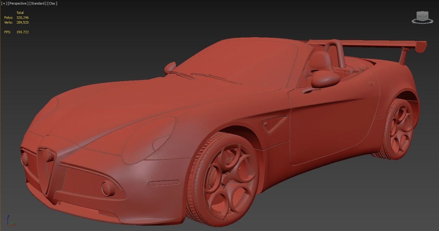 Alfa Romeo 8C SPIDER 2010 Low-poly 3D model_31