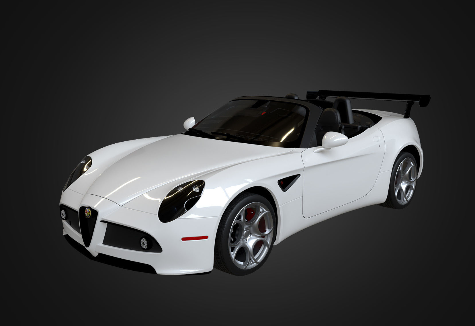 Alfa Romeo 8C SPIDER 2010 Low-poly 3D model_2