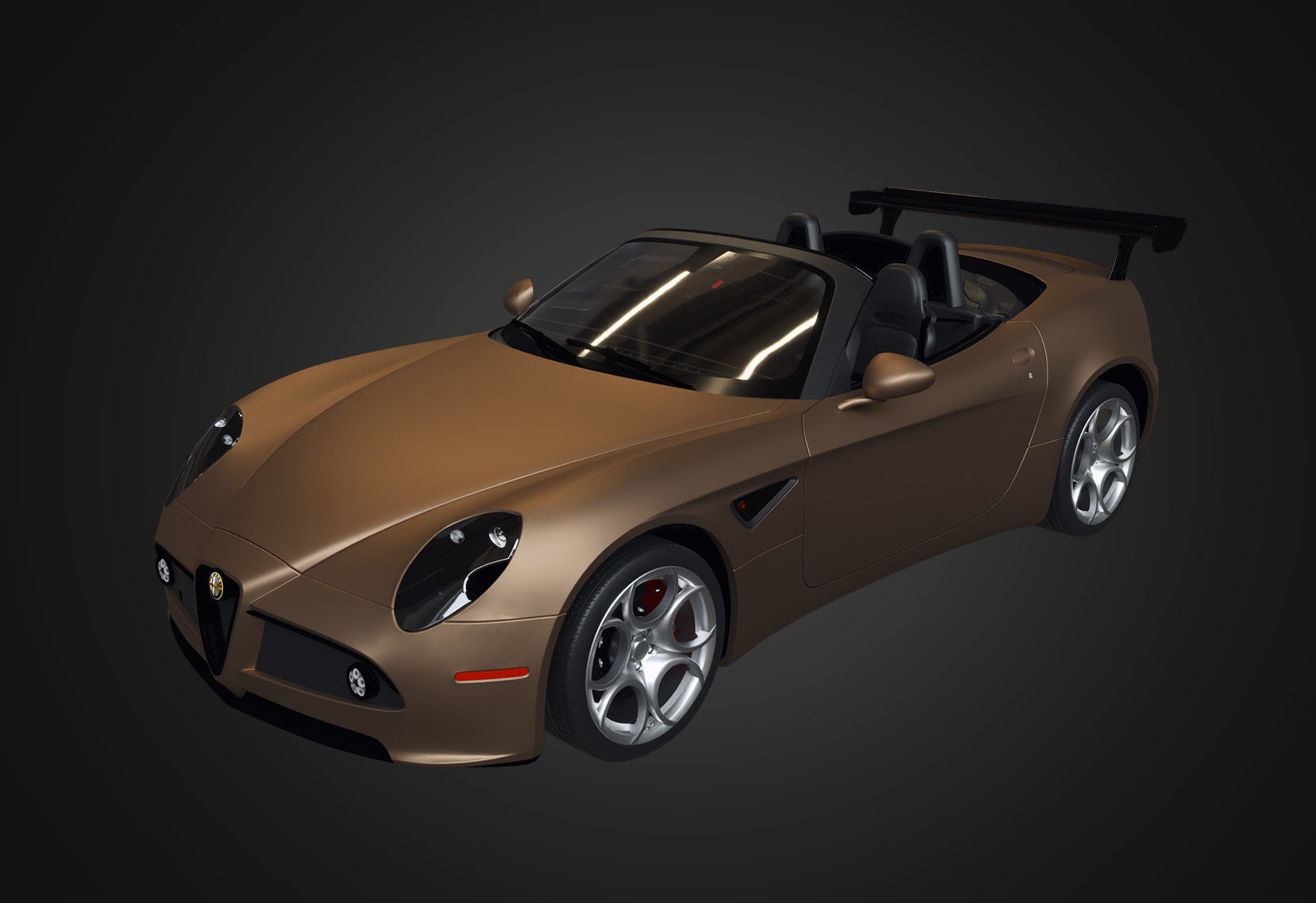 Alfa Romeo 8C SPIDER 2010 Low-poly 3D model_19