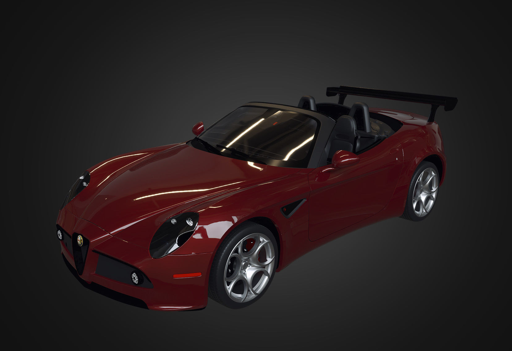 Alfa Romeo 8C SPIDER 2010 Low-poly 3D model_15