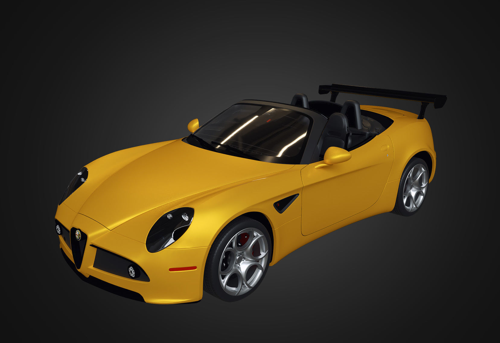 Alfa Romeo 8C SPIDER 2010 Low-poly 3D model_17
