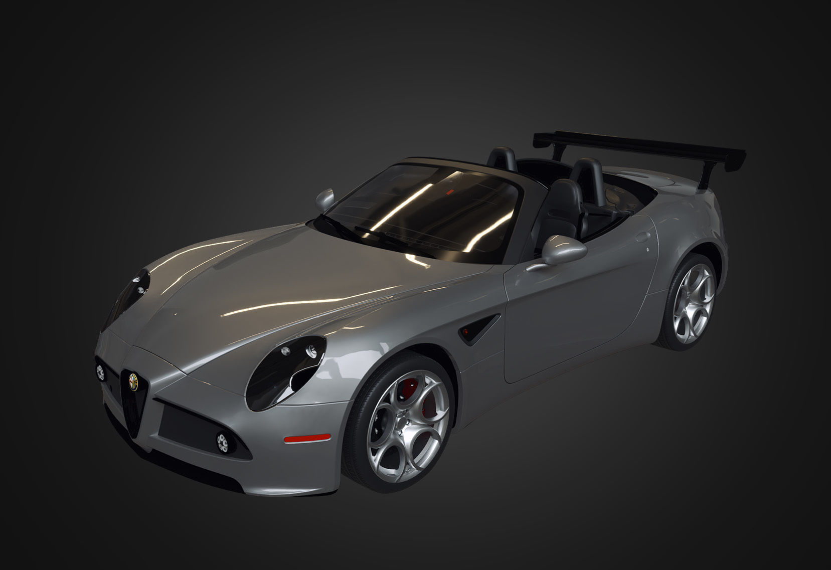 Alfa Romeo 8C SPIDER 2010 Low-poly 3D model_18