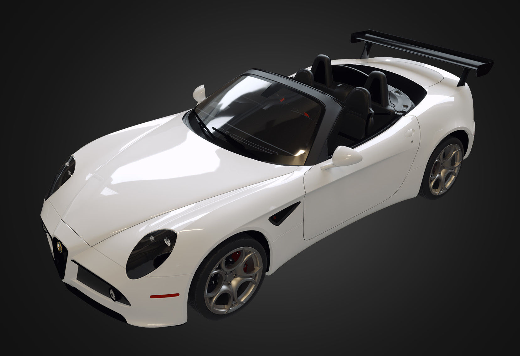 Alfa Romeo 8C SPIDER 2010 Low-poly 3D model_14