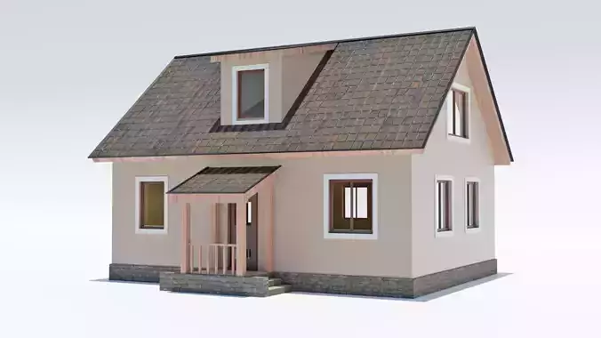 House low-poly 3D model